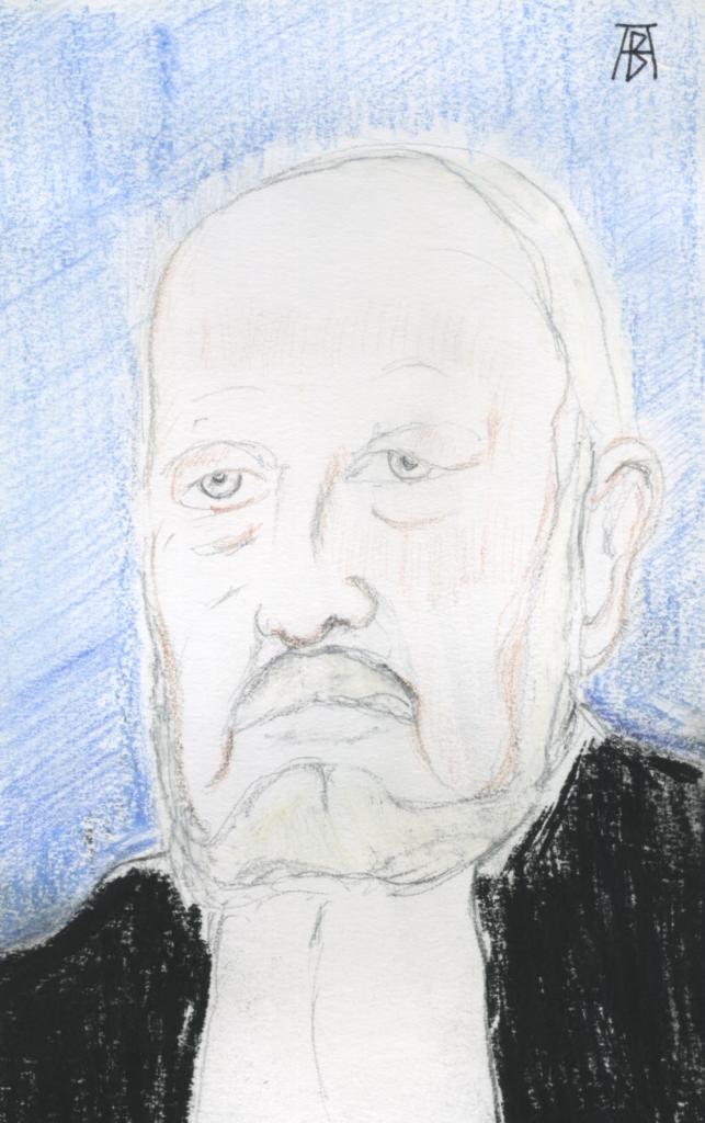 Caricature reconstitution procès Peytel (Alain Buterlin)