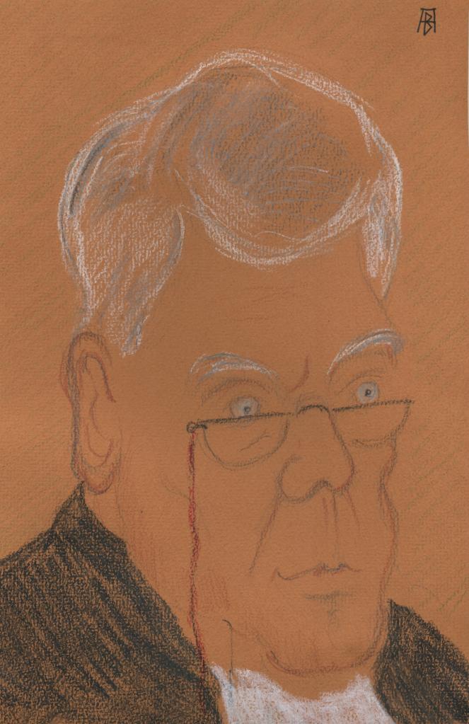 Caricature reconstitution procès Peytel (Alain Buterlin)