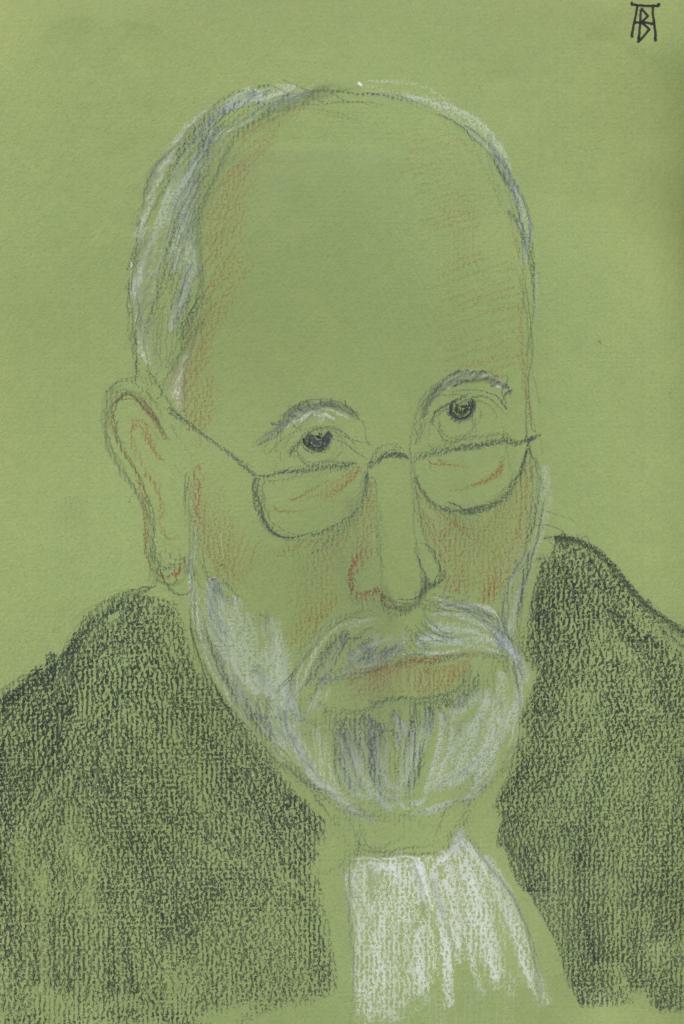 Caricature reconstitution procès Peytel (Alain Buterlin)